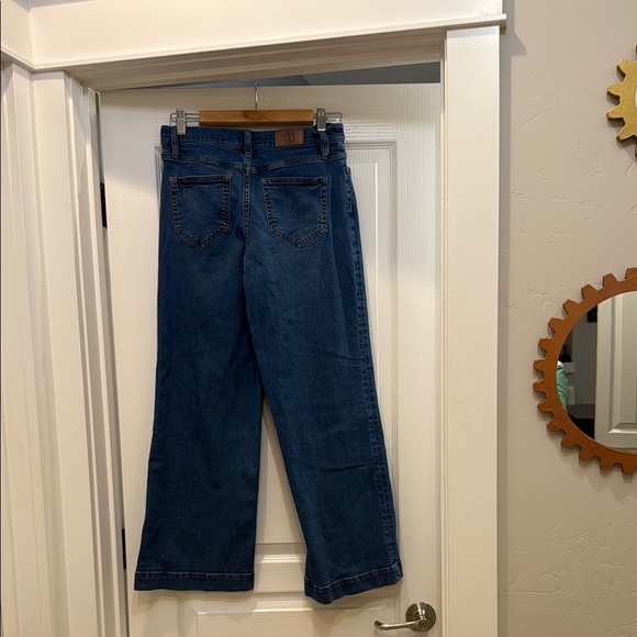 Lands' End Blue Flare Wide Leg Jeans - Picture 3 of 3